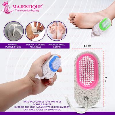 Majestique Foot Scraper And Pumice Stone Pedicure Set, Lightweight And Easy To Use - Multicolor 2's - Manicure & Pedicure Kits
