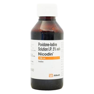 Nicodin Solution 100ml - Skin Infections-Ski