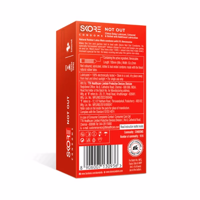 Skore Notout Climax Delay with 1500 Plus Raised Dots 10's - Plain/Flavoured Condoms
