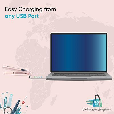 Vega Go Mini Cordless Hair Straightener for Women with Power Bank for Mobile and Travel Friendly 280 gm - Straighteners