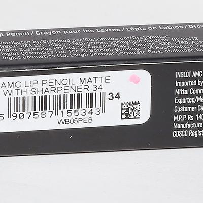 Inglot Amc Lip Pencil Matte With Sharpener 34 1.8 gm - Lip Liners