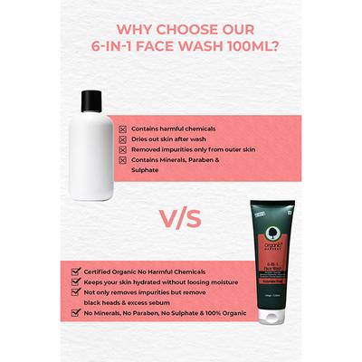 Organic Harvest 6 in 1 Face Wash 100 gm - Face Wash & Cleansers