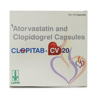 Clopitab CV 20mg Capsule 15'S - High Cholesterol-Dys