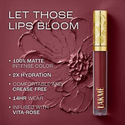 Lakme Rouge Bloom Matte Lip Liquid Amber Aura 306 3.5 ml - Liquid Lipsticks