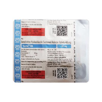 VERTIN OD 48mg Tablet 15's - Vertigo-Ant