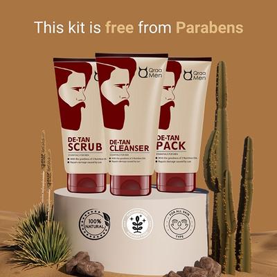 Qraa Men De-Tan Kit for Instant Tan Removal for Men 1's - Face Washes