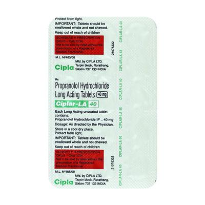 Ciplar LA 40mg Tablet 15'S - Hypertension-Bet