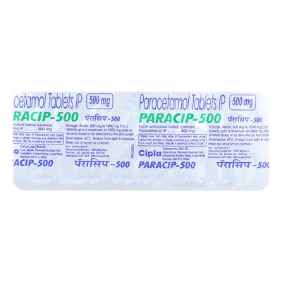 Paracip 500mg Tablet 10'S - Fever-Ana