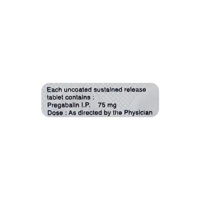 Pregaba SR 75mg Tablet 10'S - Neuropathic Pain-Dru