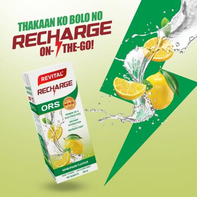 Revital Recharge ORS - Nimbu Pani Flavour 200 ml - Oral Rehydration (Ors)
