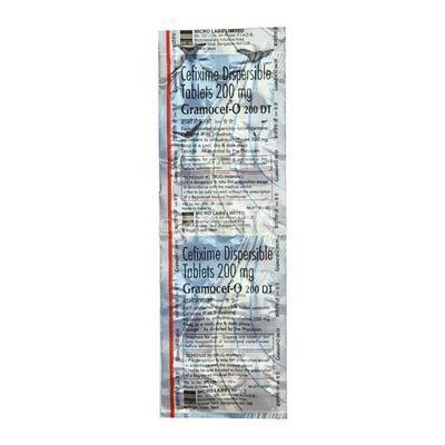 Gramocef O DT 200mg Tablet 10'S - Bacterial Infections-Cep