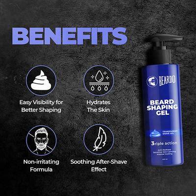 Beardo Beard Shaping Transparent Shave Gel 200ml - Shaving Gels