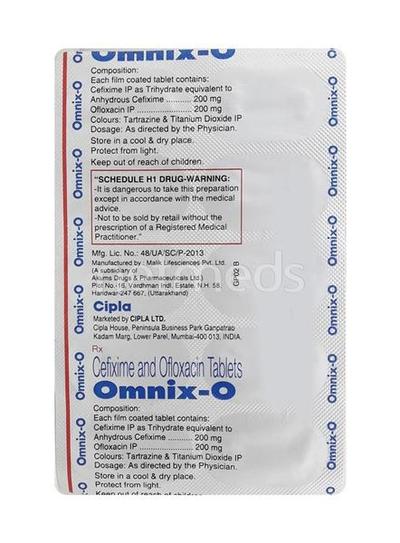 Omnix O Tablet 10'S - Bacterial Infections-Cep