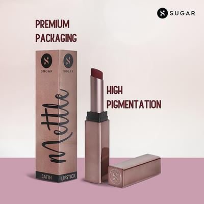 SUGAR Cosmetics Mettle Satin Lipstick - 03 Emma (Reddish Brown) 2.2 gm - Lipsticks