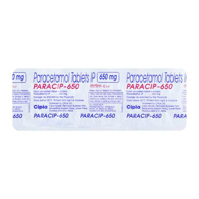 Paracip 650mg Tablet 10'S - Fever-Ana