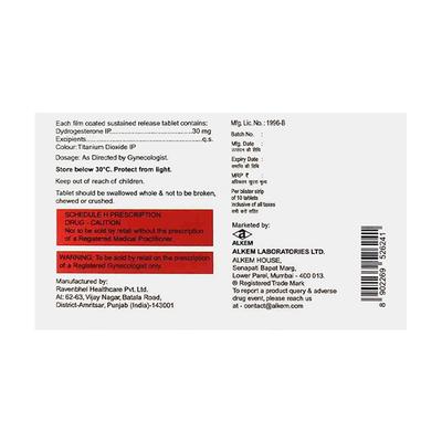 DYDROSURE SR 30 Tablet 10's - Hormonal Therapy-Oes