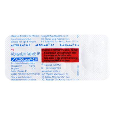Alzolam 0.5mg Tablet 10'S - Anxiety-Anx