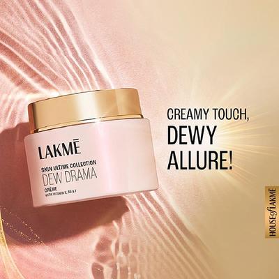 Lakme Dew Drama Gel Creme, Pro-Ceramides, Vit E + Vit B + Vit F 50 gm - Face Moisturizers