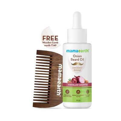 Mamaearth Almond Beard Oil For Men For Fast Growth with Almond & Biotin For Beard Nourishment 30 ml - Beard Oil
