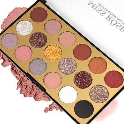 Miss Rose 12 Color Eyeshadow & 6 Color Glitter Palette 7001 - 82 M2 32 gm - Face Palettes