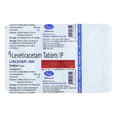 Lircetam 500mg Tablet 10'S - Epilepsy/Convulsion-Ant