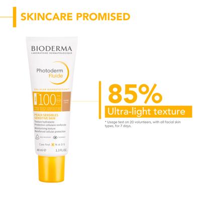 Bioderma Photoderm Fluide Max SPF 100 PA++++ Tinted Sunscreen for Sensitive Skin, In Vivo Tested 40 ml - Face Sunscreen