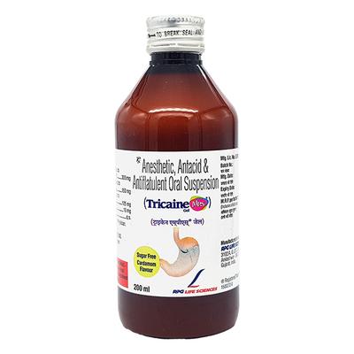 TRICAINE MPS SUGAR FREE CARDAMOM FLAVOUR Gel(Oral) 200ml - Ulcer/Reflux/Flatulence-Aaa
