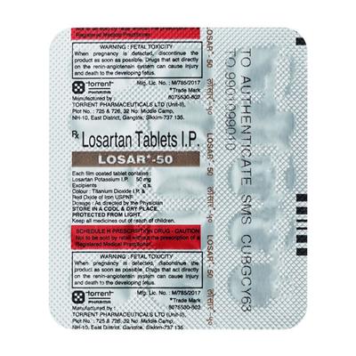 Losar 50mg Tablet 15'S - Hypertension-Ang
