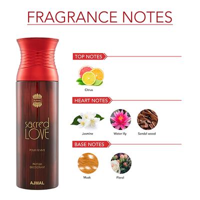 Ajmal Sacred Love Sacred Love Sacrifice II Deodorant Spray (Pack of 3) 200 ml - Perfumes (Edt/Edp)