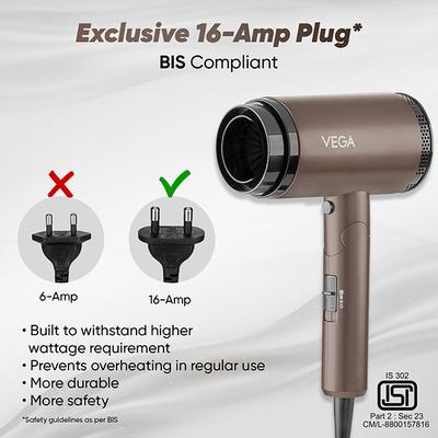 Vega Dry-Up 2000W Hair Dryer For Men & Women, (Vhdh-36) 1's - Hair Dryers