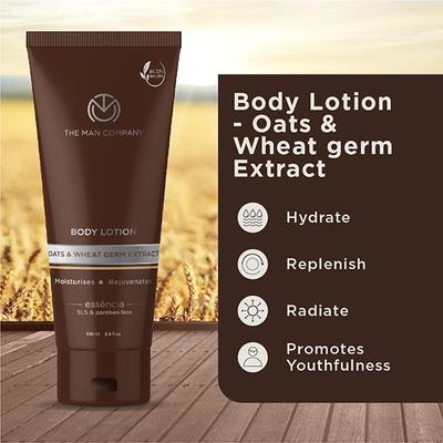 The Man Company Body Lotion Oats & Wheat Germ Extract 100ml - Lotions & Creams