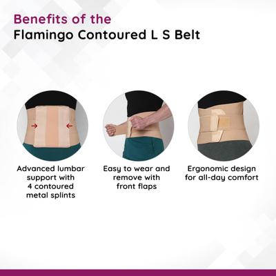 Flamingo Contoured L.S. Belt Beige (OC2006) (S) 1's - Abdomen/Neck/Arm/Elbow Supports