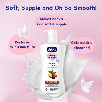 Chicco Baby Moments Body Lotion (0+ Months) - Almond Milk & Murumuru Butter 200 ml - Creams, Lotions & Oils
