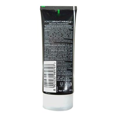 Pond's Bright Miracle Detox Face Wash with Activated Charcoal 100 g - Face Wash & Cleansers
