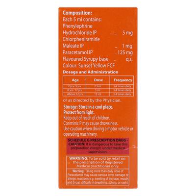 Coriminic P Orange Flavour Syrup 60ml - Cough And Cold-Cou