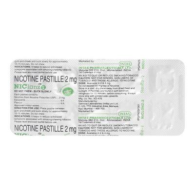 Niclonz 2 Sugar Free Mint Flavor Pastille 10'S - Smoking cessation
