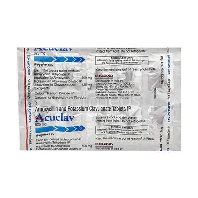 Acuclav 625mg Tablet 10'S - Bacterial Infections-Pen