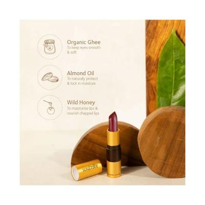 Soul Tree Ayurvedic Lipcare Colour Rich 810 with Organic Sweet Almond Oil, Essence Of Rose 4gm - Lipsticks