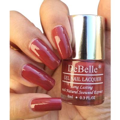 DeBelle Gel Nail Lacquer Scarlet Ruby Pastel Burgundy Nail Polish 8 ml - Nail Polish