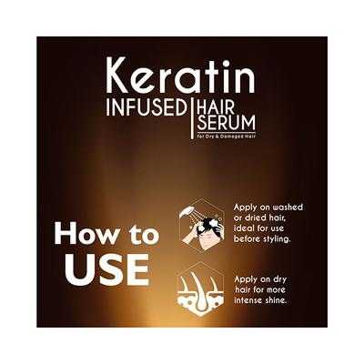 Qraamen Keratin Infused Hair Serum for Dry and Damaged Hair 100 ml - Hair Serums