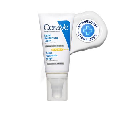 Cerave AM Facial Moisturizing Lotion - Normal to Dry Skin Day Cream With Sunscreen SPF 50 52 ml - Body Sunscreen