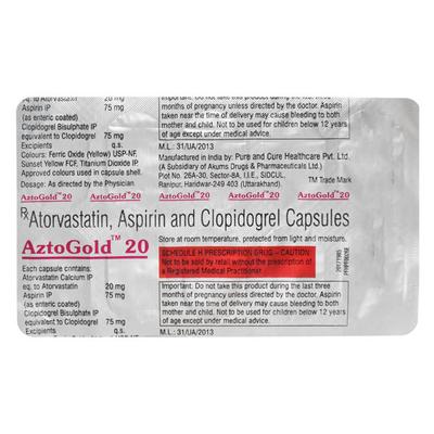 Aztogold 20mg Capsule 10'S - High Cholesterol-Dys