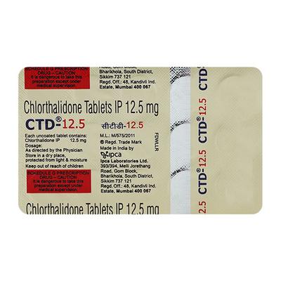 CTD 12.5mg Tablet 15'S - Hypertension-Diu