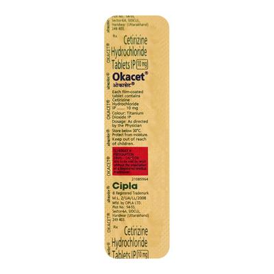 Okacet Tablet 10'S - Allergies-Ant