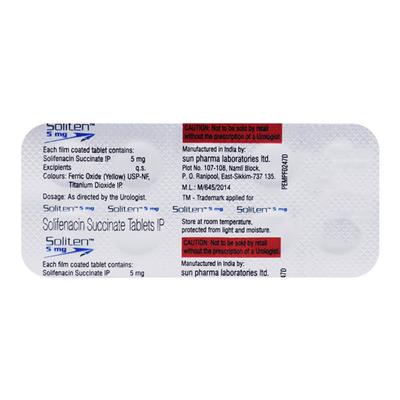 Soliten 5mg Tablet 10'S - Bladder And Prostate Disorders-Dru