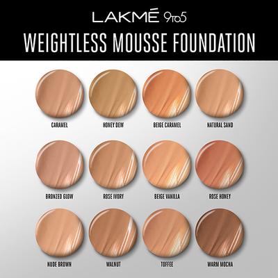 Lakme 9to5 Powerplay Mousse Foundation, Rose Honey, 25gm - Foundation