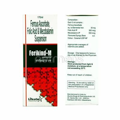 Ferikind M Suspension 170ml - Iron Supplement/Anaemia-Vma