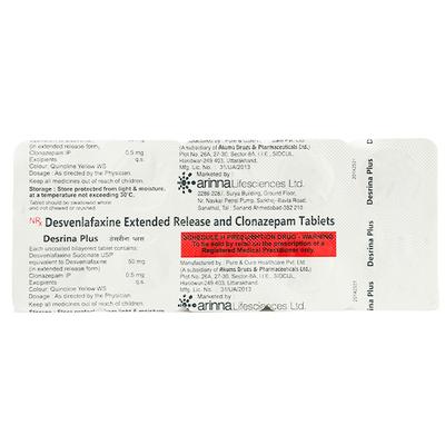 DESRINA PLUS 0.25 Tablet 10's - Anxiety-Anx