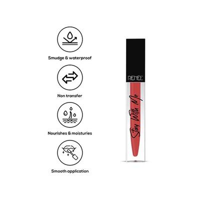 RENEE Stay With Me Matte Lip Color - Slay With Salmon 5 ml - Liquid Lipsticks