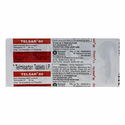 Telsar 80mg Tablet 10'S - Hypertension-Ang